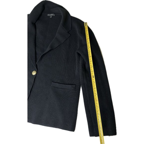 J. Crew Camille Shrunken Sweater Blazer Black Wool Modest Knit Medium - Picture 6 of 9